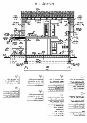 Przekrój projektu ORLEAN dom letniskowy z poddaszem w wersji lustrzanej