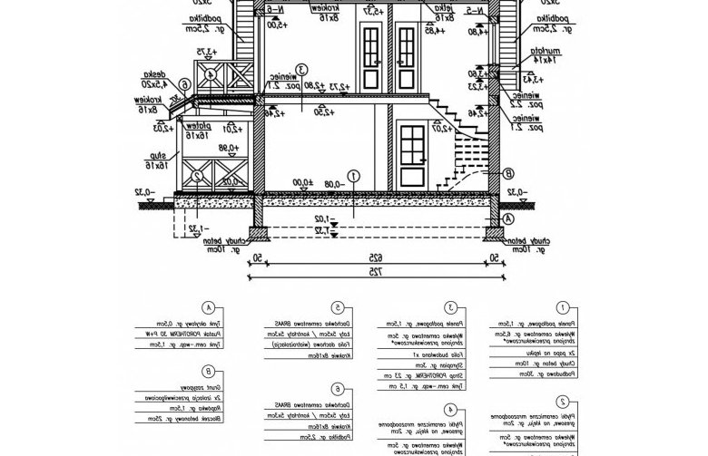 Projekt domu letniskowego ORLEAN dom letniskowy z poddaszem - przekrój 2