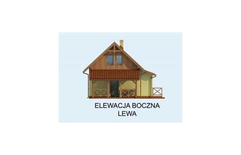 Projekt domu letniskowego LIMA dom letniskowy z poddaszem - elewacja 2