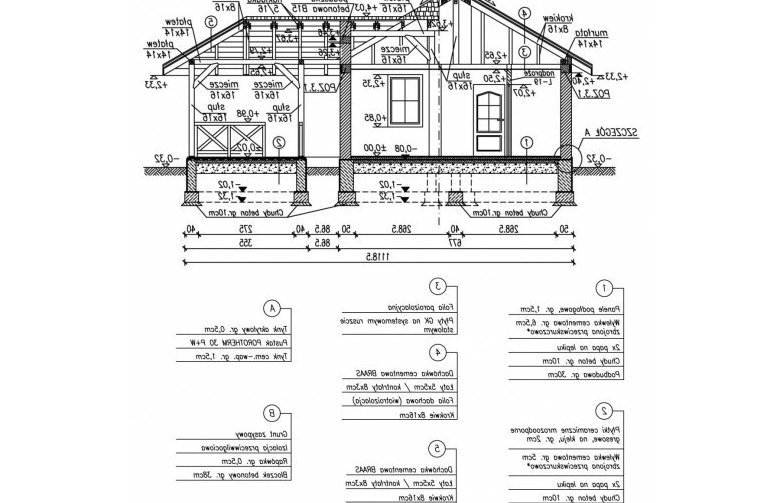 Projekt domu letniskowego ESTELLA dom letniskowy - przekrój 1