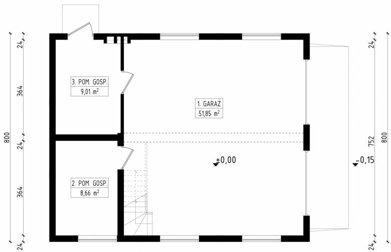 Projekt domu energooszczędnego G110 - Budynek garażowo - gospodarczy - 