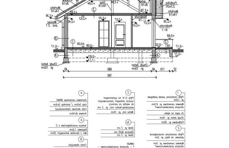 Projekt domu letniskowego BOGOTA dom letniskowy - przekrój 1