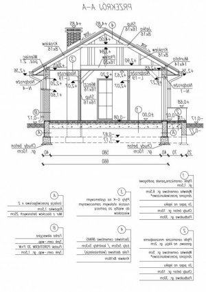 Przekrój projektu BAYAMO dom letniskowy w wersji lustrzanej