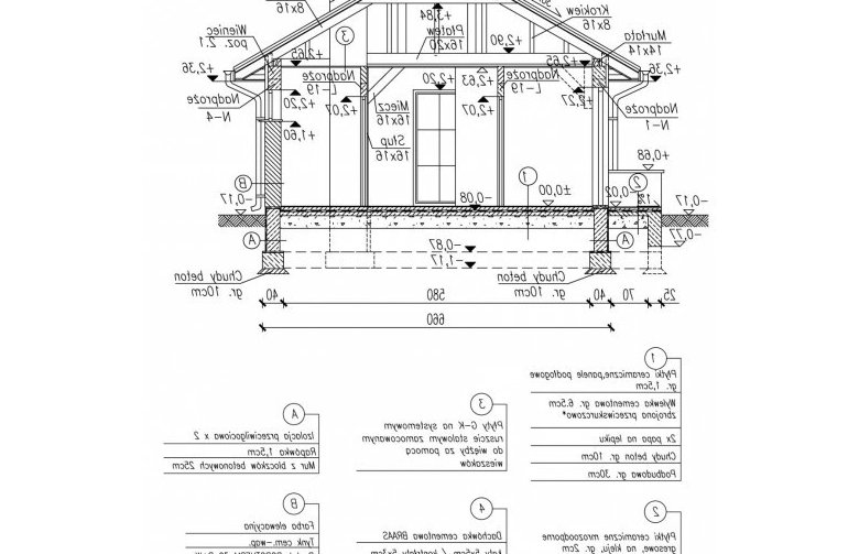 Projekt domu letniskowego BAYAMO dom letniskowy - przekrój 1