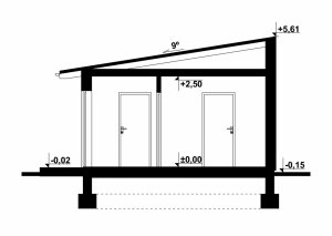 Przekrój projektu G109 - Budynek gospodarczy