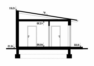 Przekrój projektu G109 - Budynek gospodarczy w wersji lustrzanej