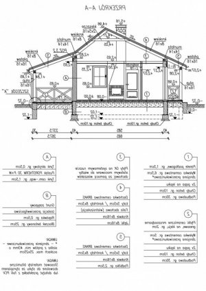 Przekrój projektu BAZYLEA dom letniskowy w wersji lustrzanej