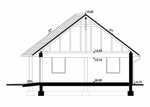 Przekrój projektu G108 - Budynek garażowo - gospodarczy