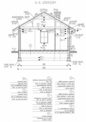 Przekrój projektu HAWANA dom letniskowy w wersji lustrzanej