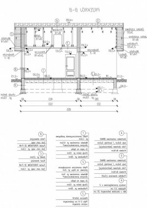 Przekrój projektu HAWANA dom letniskowy w wersji lustrzanej