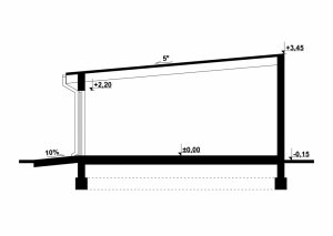 Przekrój projektu G126 - Budynek garażowy