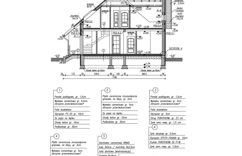 Projekt domu dwurodzinnego MERLO dom dwurodzinny - przekrój 1