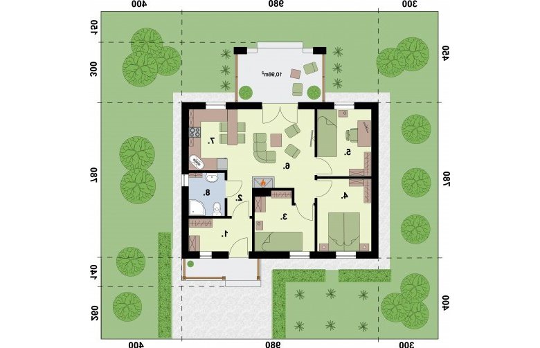 Projekt domu letniskowego LA PALMA 2 dom letniskowy - rzut parteru