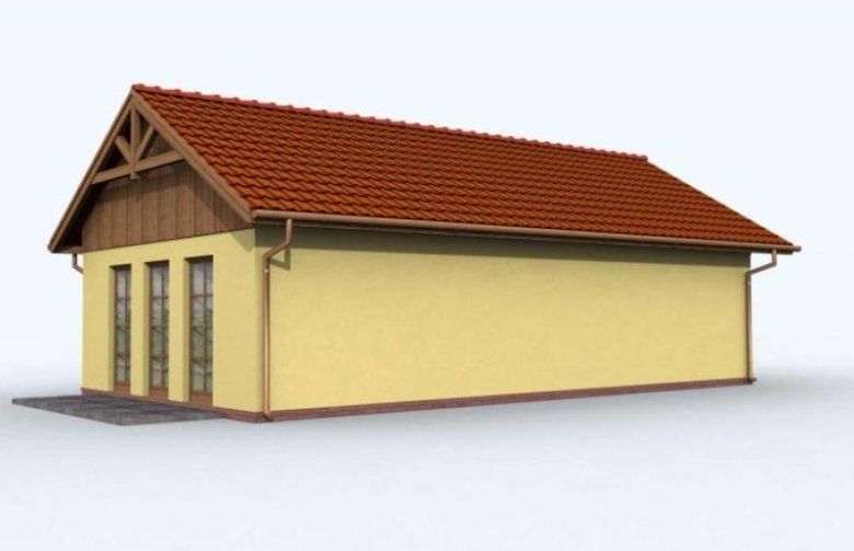 Projekt budynku komercyjnego G71 garaż dwustanowiskowy z pomieszczeniem rekreacyjnym