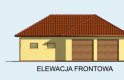 Projekt garażu G72 garaż dwustanowiskowy z pomieszczeniami rekreacyjnymi i sauną - elewacja 1