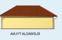Projekt garażu G72 garaż dwustanowiskowy z pomieszczeniami rekreacyjnymi i sauną - elewacja 3