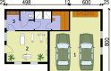 Projekt garażu G72 garaż dwustanowiskowy z pomieszczeniami rekreacyjnymi i sauną - przyziemie