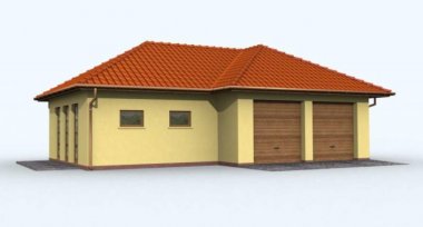Projekt domu G72 garaż dwustanowiskowy z pomieszczeniami rekreacyjnymi i sauną