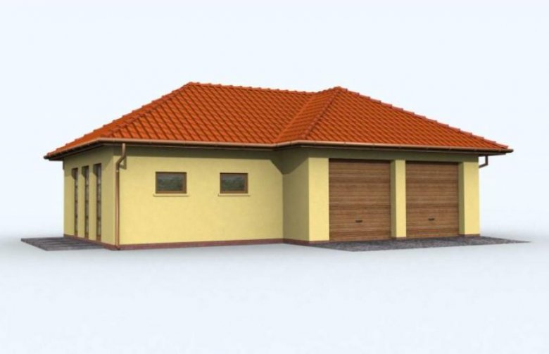 Projekt garażu G72 garaż dwustanowiskowy z pomieszczeniami rekreacyjnymi i sauną