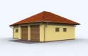 Projekt garażu G72 garaż dwustanowiskowy z pomieszczeniami rekreacyjnymi i sauną - wizualizacja 1