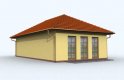 Projekt garażu G72 garaż dwustanowiskowy z pomieszczeniami rekreacyjnymi i sauną - wizualizacja 2