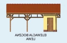 Elewacja projektu G67 wiata garażowa - 3 - wersja lustrzana