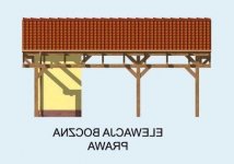 Elewacja projektu G67 wiata garażowa - 4 - wersja lustrzana