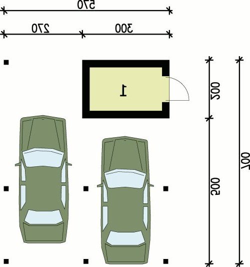 PRZYZIEMIE G67 wiata garażowa - wersja lustrzana