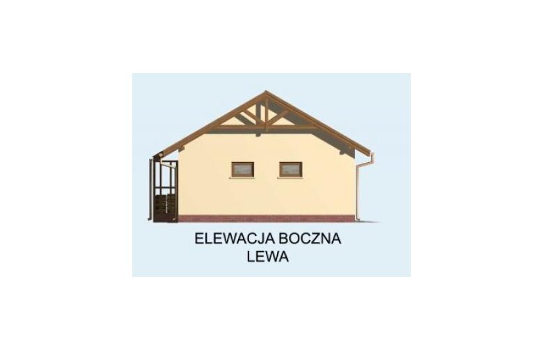 Projekt garażu G68 garaż dwustanowiskowy - elewacja 2