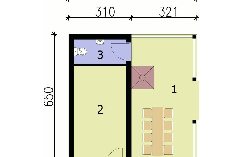 Projekt garażu G69 garaż dwustanowiskowy podziemny - przyziemie