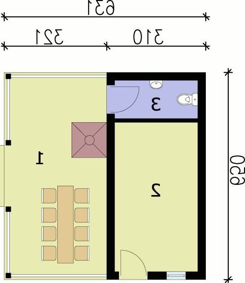 PRZYZIEMIE G69 garaż dwustanowiskowy podziemny - wersja lustrzana