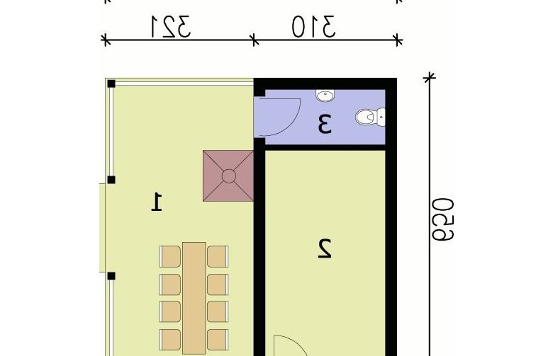 Projekt garażu G69 garaż dwustanowiskowy podziemny - przyziemie