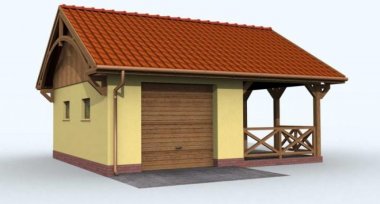 Projekt domu G70 garaż jednostanowiskowy z altaną