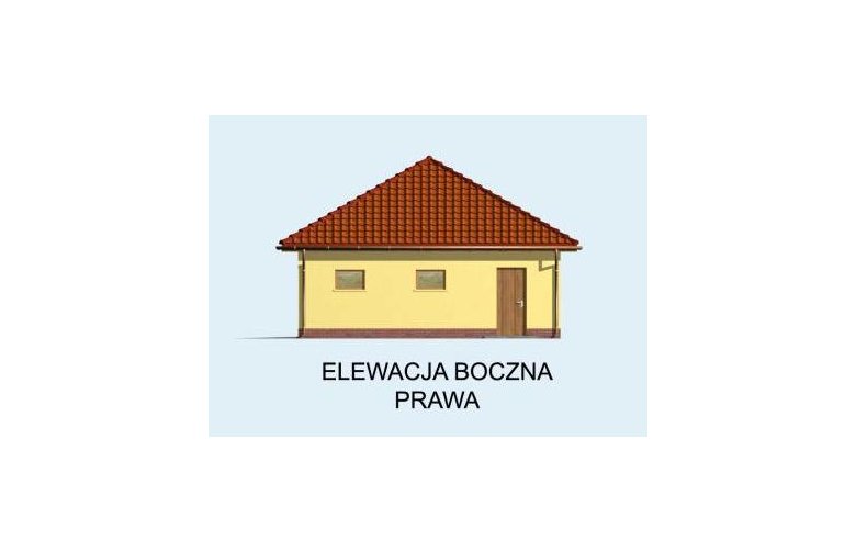 Projekt garażu G62 garaż trzystanowiskowy - elewacja 4