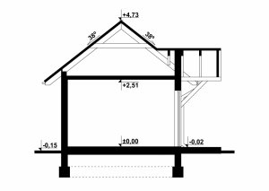 Przekrój projektu G105 - Budynek gospodarczy