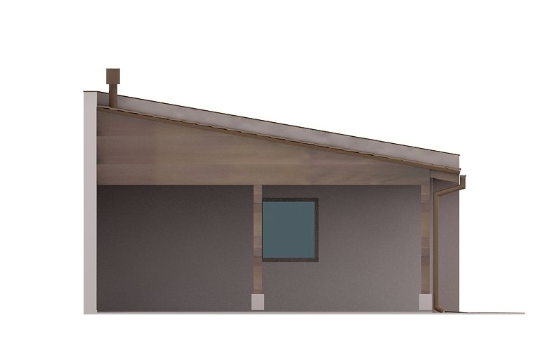 Projekt domu energooszczędnego G106 - Budynek garażowy z wiatą  - elewacja 3