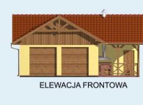 Elewacja projektu G64 garaż dwustanowiskowy z pomieszczeniem gospodarczym - 1