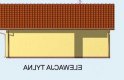 Projekt garażu G64 garaż dwustanowiskowy z pomieszczeniem gospodarczym - elewacja 3