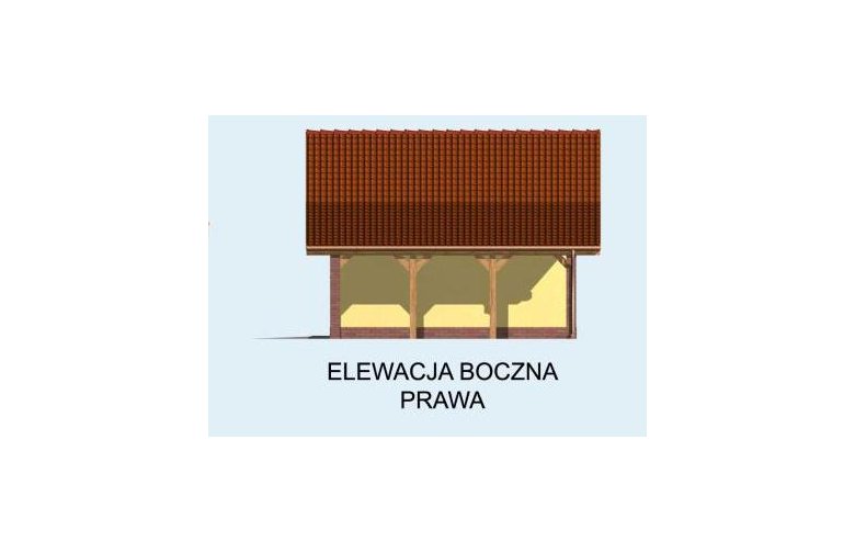 Projekt garażu G65 - elewacja 4