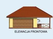 Elewacja projektu G59 garaż dwustanowiskowy z wiatą - 1