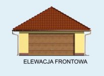 Elewacja projektu G61 garaż dwustanowiskowy z pomieszczeniem gospodarczym - 1