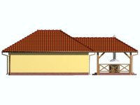 Elewacja projektu G54 garaż dwustanowiskowy z pomieszczeniem gospodarczym i składem na drewno kominkowe - 3