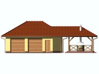 Elewacja projektu G54 garaż dwustanowiskowy z pomieszczeniem gospodarczym i składem na drewno kominkowe - 2 - wersja lustrzana