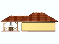 Elewacja projektu G54 garaż dwustanowiskowy z pomieszczeniem gospodarczym i składem na drewno kominkowe - 3 - wersja lustrzana