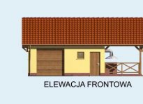 Elewacja projektu G56 garaż jednostanowiskowy z pomieszczeniem gospodarczym i wiatą - 1