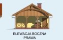 Projekt garażu G56 garaż jednostanowiskowy z pomieszczeniem gospodarczym i wiatą - elewacja 4