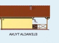 Elewacja projektu G56 garaż jednostanowiskowy z pomieszczeniem gospodarczym i wiatą - 3 - wersja lustrzana