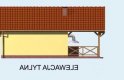 Projekt garażu G56 garaż jednostanowiskowy z pomieszczeniem gospodarczym i wiatą - elewacja 3