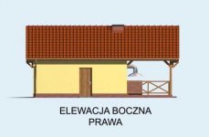 Elewacja projektu G57 garaż jednostanowiskowy z pomieszczeniem gospodarczym i altaną - 4