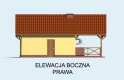 Projekt garażu G57 garaż jednostanowiskowy z pomieszczeniem gospodarczym i altaną - elewacja 4